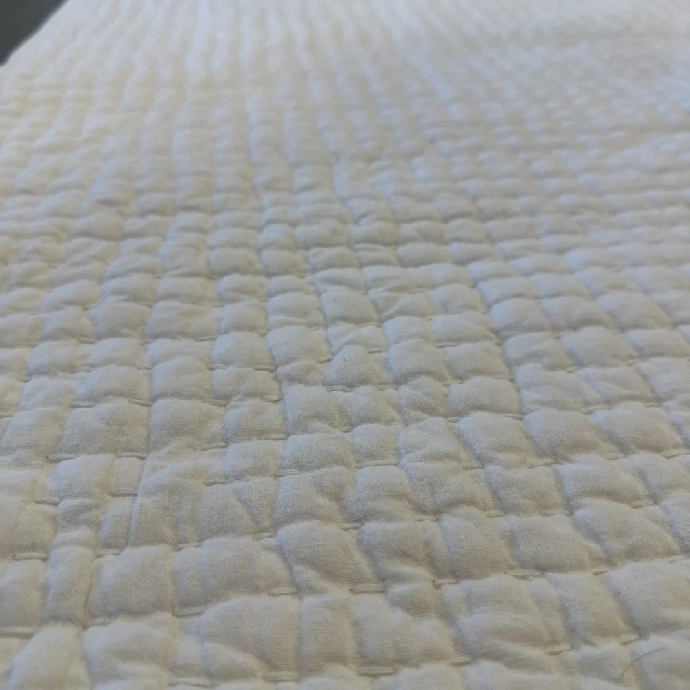 Pottery Barn Pick-Stitch Handcrafted Cotton Linen Quilt King Bed Cover Sz100'x88
